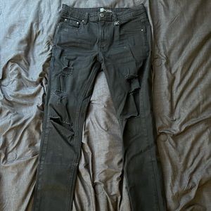 Hyper Denim Ripped Black Jeans. Size 28x30